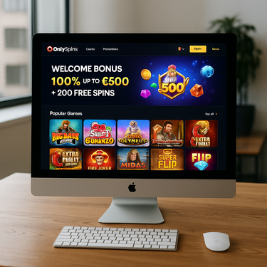 OnlySpins Casino - Desktop Design Interface - Belgium